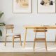 Krzesło jadalniane 2 pcs Naturalny i jasny Drewno Gumowe