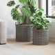 Kosz na rośliny z przechowywaniem 2 pcs Szary Rattan Lacak