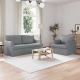 Zestaw Sof 2 pcs Jasnoszary 162 x 80 x 85 cm tkanina