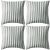 Poduszki na zewnątrz, 4 szt., w paski, 45x45 cm, szare