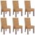 Krzesła stołowe, 6 szt., brązowe, naturalny rattan