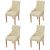 Krzesła stołowe, 4 szt., kremowe, obite tkaniną