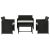 4-cz. zestaw wypoczynkowy do ogrodu, poduszki, rattan PE czarny