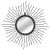 Lustro ścienne w kształcie słońca, 60 cm, czarne