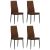 Krzesła stołowe, 4 szt., brązowe, obite tkaniną