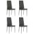 Krzesła stołowe, 4 szt., szare, sztuczna skóra