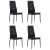 Krzesła stołowe, 4 szt., czarne, obite sztuczną skórą