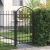 Brama ogrodzeniowa z łukowym szczytem, stalowa, 104x175 cm, czarna