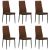 Krzesła stołowe, 6 szt., brązowe, tapicerowane tkaniną