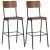 Krzesła barowe, 2 szt., brązowe, sklejka i stal