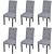 Krzesła stołowe, 6 szt., jasnoszare, tapicerowane tkaniną