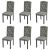 Krzesła stołowe, 6 szt., szare, tkanina