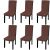 Elastyczne pokrowce na krzesła, 6 szt., brązowe