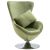 Obrotowy fotel jajeczny z poduszką w kolorze jasnozielonym aksamitnym