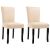 Krzesła stołowe, 2 szt., kremowe, sztuczna skóra