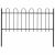 Ogrodzenie ogrodowe z obręczą stalową 181x80 cm, czarne