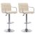 Krzesła barowe, 2 szt., kremowe, tapicerowane tkaniną
