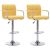 Krzesła barowe, 2 szt., żółte, tapicerowane tkaniną