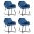 Krzesła stołowe, 4 szt., niebieskie, obite aksamitem