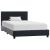 Rama łóżka, czarna, sztuczna skóra, 100 x 200 cm
