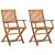 Składane krzesła ogrodowe, 2 szt., lite drewno akacjowe
