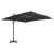 Parasol wiszący z aluminiowym słupkiem, 3x3 m, czarny