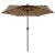 Parasol ogrodowy z LED i aluminiowym słupkiem, 270 cm, taupe
