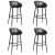 Krzesła barowe, 4 szt., czarne