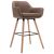 Krzesło barowe z podłokietnikami, taupe, obite tkaniną