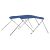 Bimini, daszek do łodzi z 3 łukami, niebieski, 183x160x137 cm