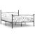 Rama łóżka ze stelażem z listw, czarna, metalowa, 180 x 200 cm