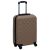 Twarda walizka na kółkach, brązowa, ABS