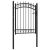 Furtka ogrodzeniowa z grotami, stalowa, 100x125 cm, czarna