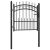 Furtka ogrodzeniowa z grotami, stalowa, 104x87 cm, czarna