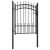 Furtka ogrodzeniowa z grotami, stalowa, 104x109,5 cm, czarna