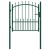 Furtka ogrodzeniowa z grotami, stalowa, 104x97 cm, zielona