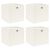 Pudełka, 4 szt., białe, 32x32x32 cm, tkanina