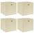 Pudełka, 4 szt., kremowe, 32x32x32 cm, tkanina
