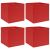 Pudełka, 4 szt., czerwone, 32x32x32 cm, tkanina