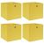 Pudełka, 4 szt., żółte, 32x32x32 cm, tkanina