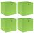 Pudełka, 4 szt., zielone, 32x32x32 cm, tkanina