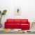 3-osobowa, rozkładana sofa modułowa, czerwona, sztuczna skóra