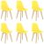 Krzesła stołowe, 6 szt., żółte, plastik