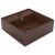 Kwadratowa umywalka z przelewem, matowa ciemnobrązowa, 41x41 cm