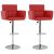 Stołki barowe, 2 szt., czerwone, sztuczna skóra