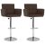 Stołki barowe, 2 szt., brązowe, sztuczna skóra