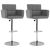 Stołki barowe, 2 szt., szare, sztuczna skóra