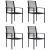 Krzesła ogrodowe, 4 szt., rattan PVC, czarne