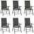 Składane krzesła ogrodowe, 6 szt., tkanina textilene, czarne
