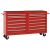 Wózek narzędziowy z 14 szufladami, stalowy, czerwony